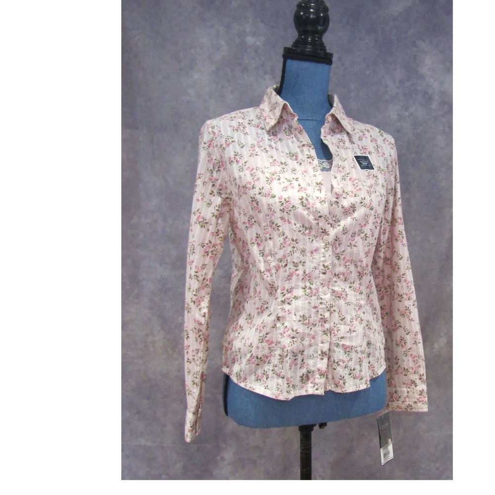 NEW Sonoma Fiona Pink Beaded Blouse w/ Tank Petite